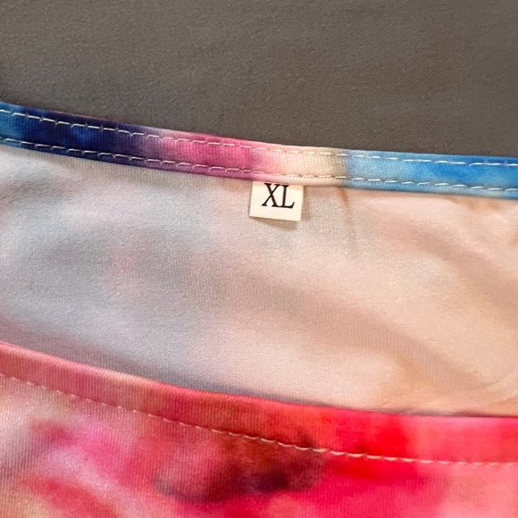Long Sleeve XL Tie Dye Asymmetrical Top - Picture 3 of 5
